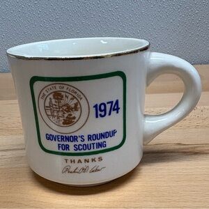 1974 BSA Governor’s Roundup for Scouting. Florida Reubin Askew Boy Scouts Mug.